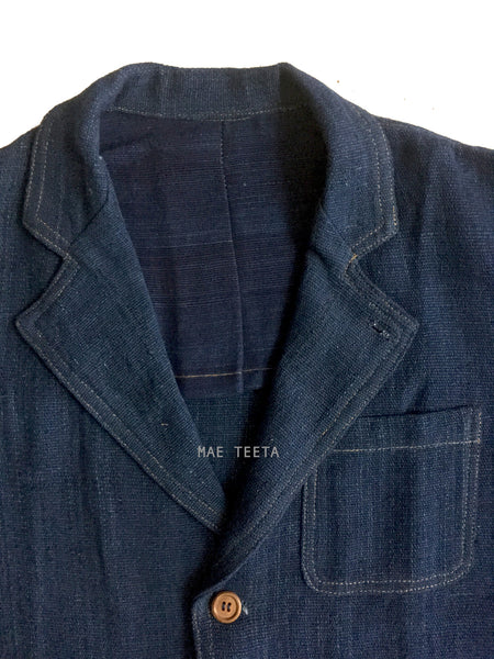 Plain Indigo Blazer (Thick Cotton)