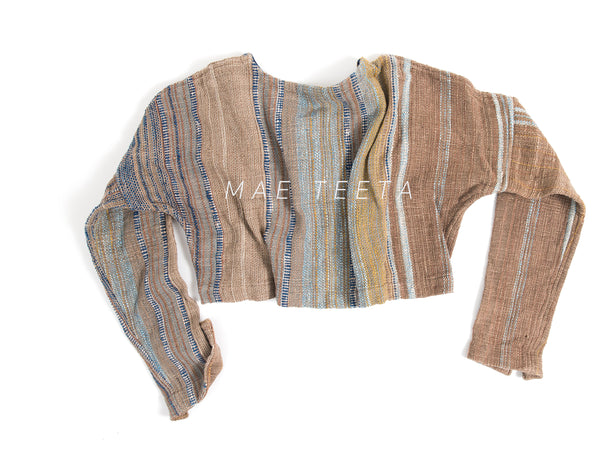 Oversize Seamless Stripe woven Sweater Blouse