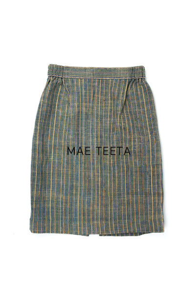 A Line Skirt Stripe Green