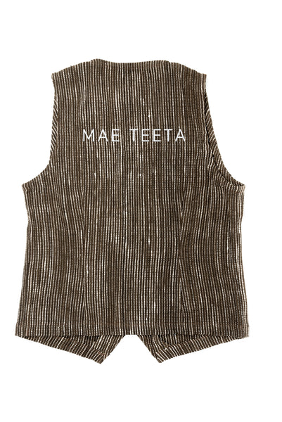 Vest, Brown dot white