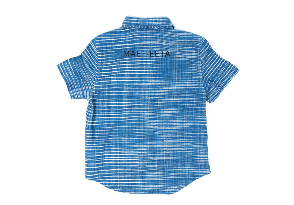 Short Sleeves Shirt (Women) Light Stripe Sky