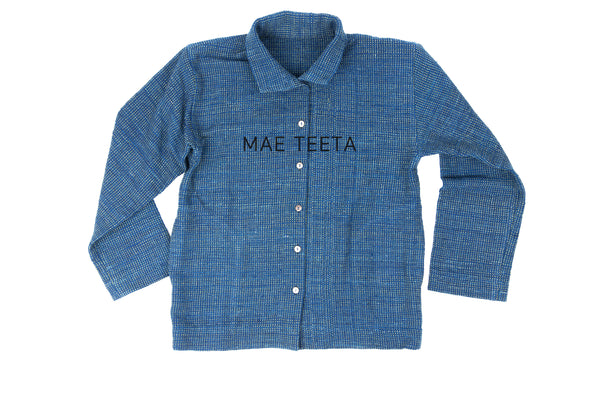 Traditional SleevesOuter shirt, Indigo dot green (Unisex)