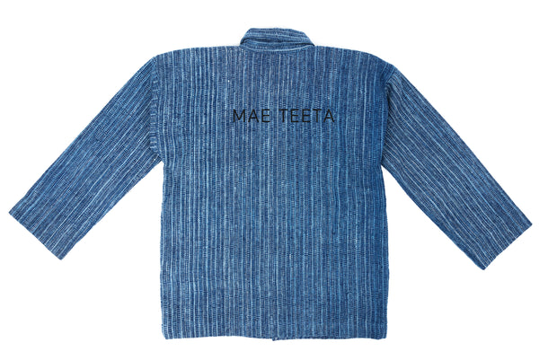 Traditional Sleeves Outer shirt, Indigo blur stripe (Unisex)
