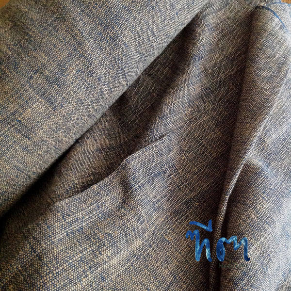 Natural brown cotton and indigo yarn