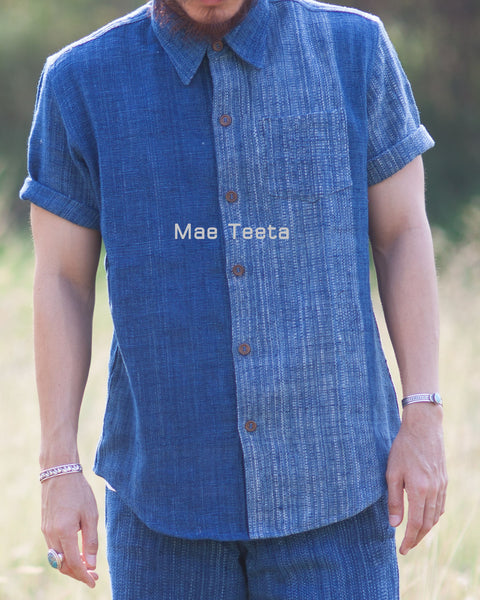 Light Indigo two-shade shirt