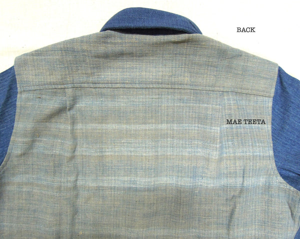 Two Shade Polo Men Shirt with Navy Round Collar
