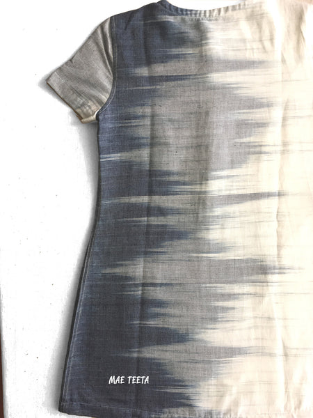 Ikat White Indigo Dress